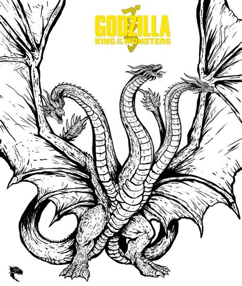 godzilla vs king ghidorah coloring pages 2019